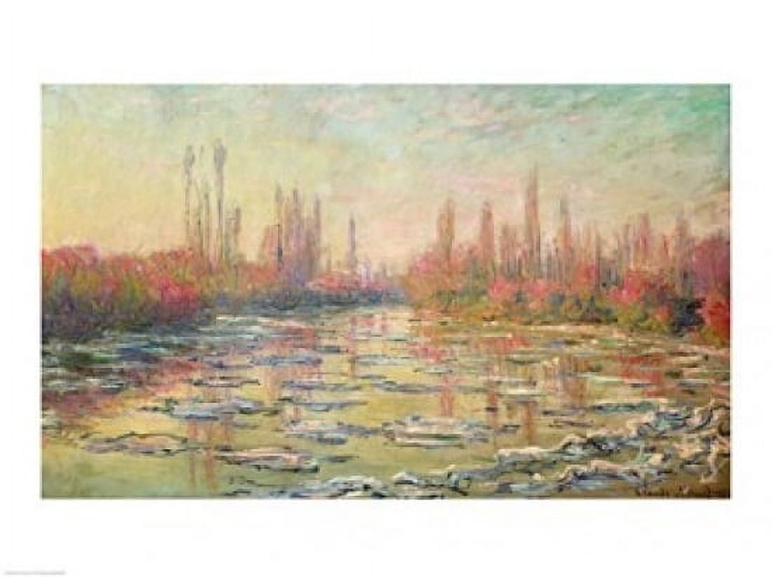 Posterazzi The Thaw on the Seine near Vetheuil 1880 Canvas Art - Claude Monet (36 x 24)