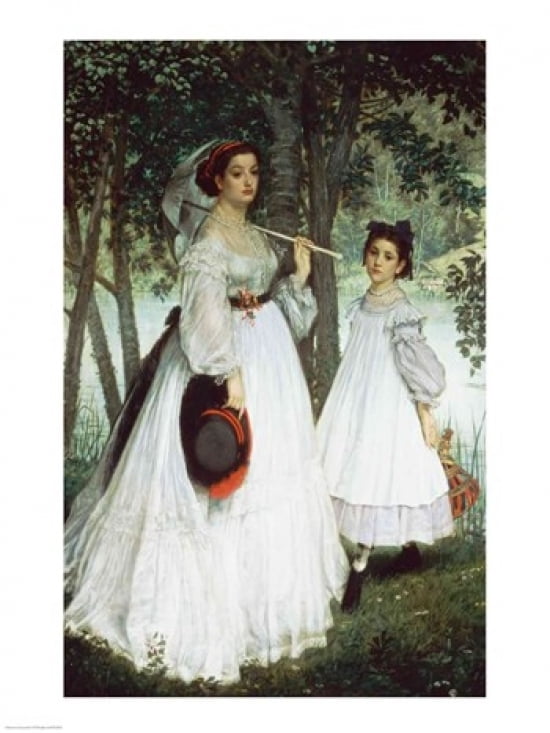 Posterazzi The Two Sisters Portrait 1863 Canvas Art - James Jacques Joseph Tissot (24 x 36)