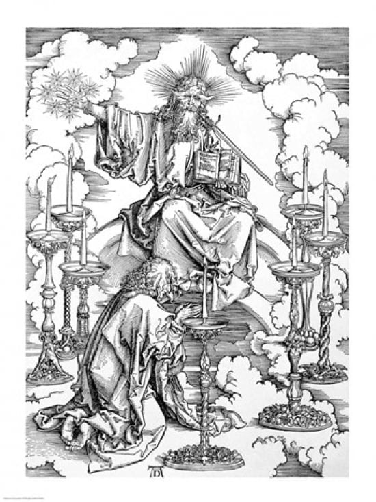 Posterazzi The Vision of The Seven Candlesticks from the Apocalypse Canvas Art - Albrecht Durer (24 x 36)