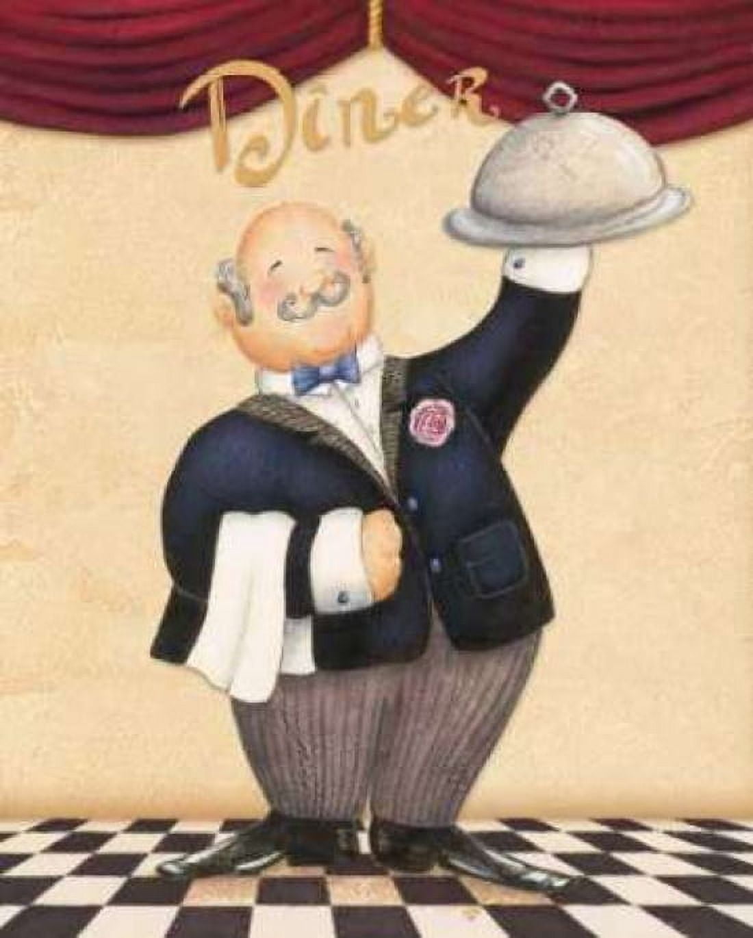 Posterazzi The Waiter - Diner Canvas Art - Daphne Brissonnet (24 x 30)