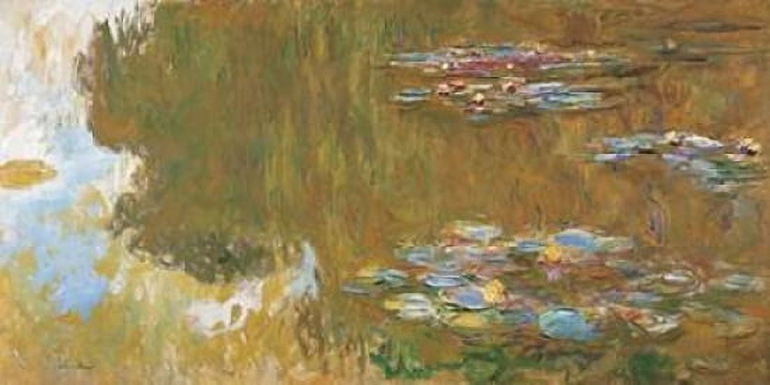 Posterazzi The Water Lily Pond Canvas Art - Claude Monet (10 x 20)