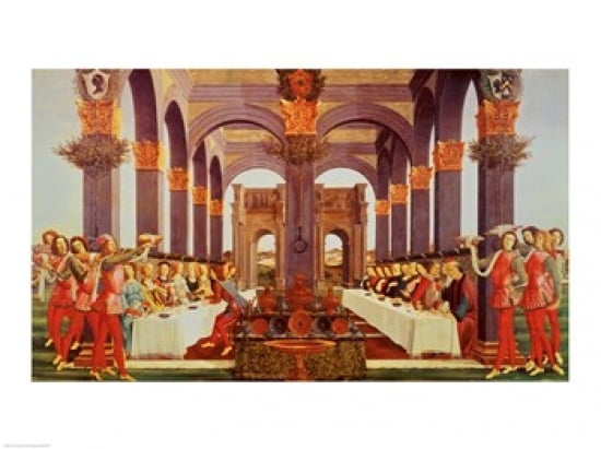 Posterazzi The Wedding Feast Canvas Art - Sandro Botticelli (36 x 24)