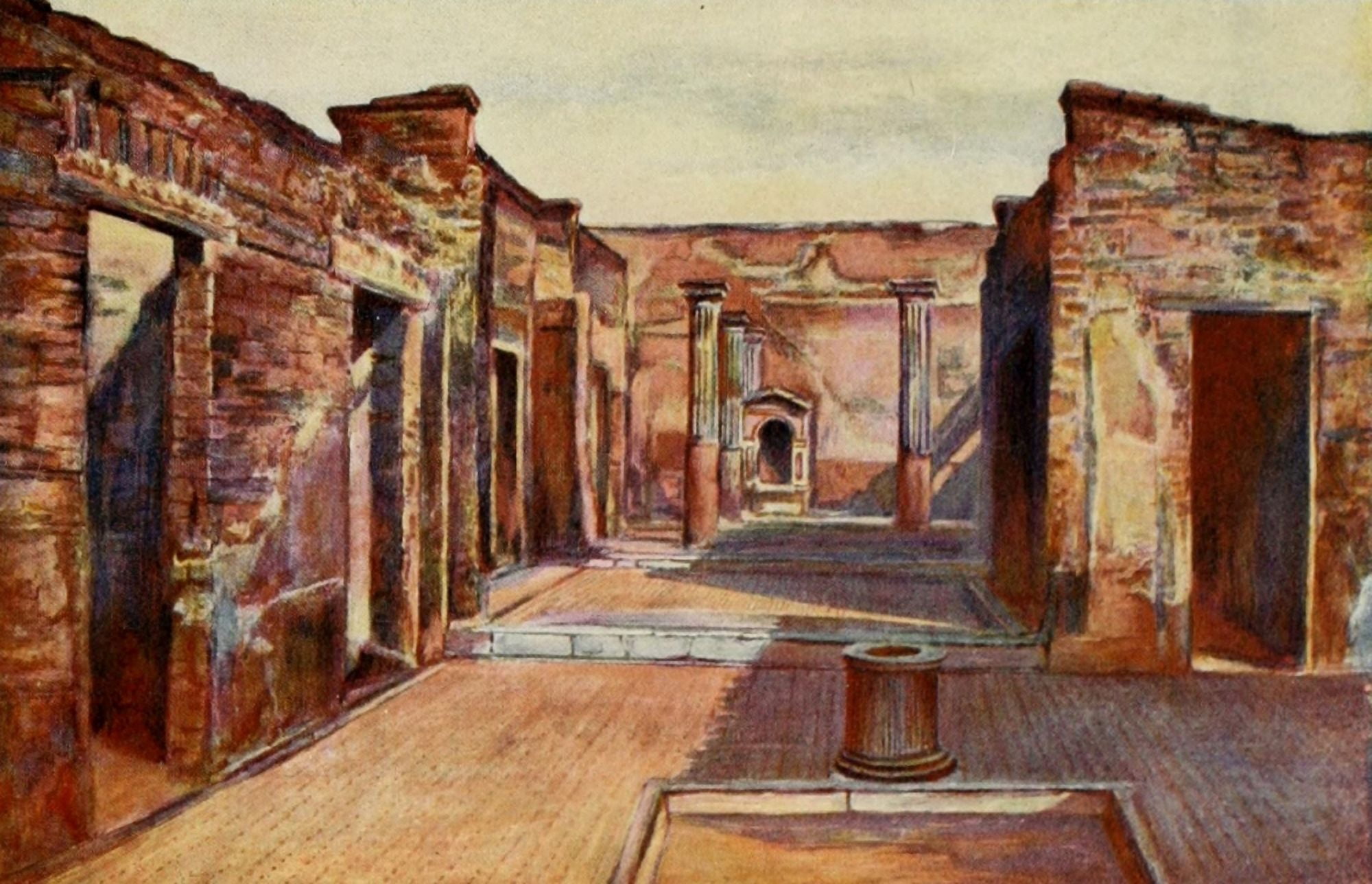 Posterazzi The Wonders of the World 1910 Pompeii house interior Canvas Art - Unknown (24 x 36)