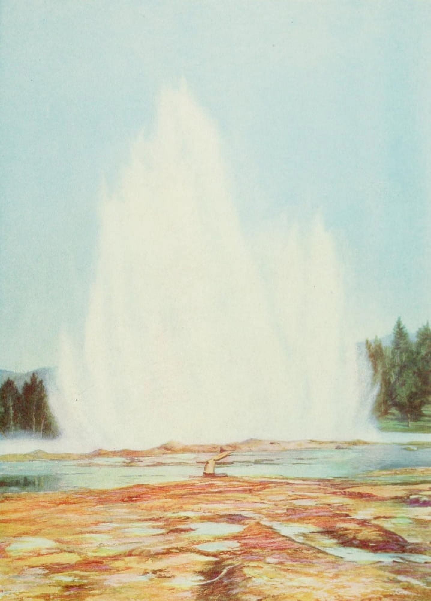 Posterazzi The Wonders of the World 1910 The Great Fountain Geyser Yellowstone Park Canvas Art - Unknown (24 x 36)