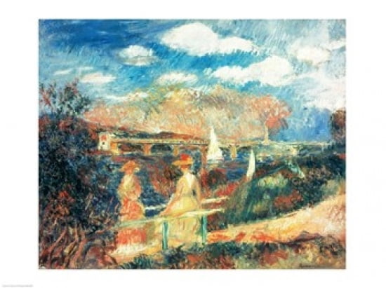 Posterazzi The banks of the Seine at Argenteuil 1880 Canvas Art - Pierre-Auguste Renoir (36 x 24)