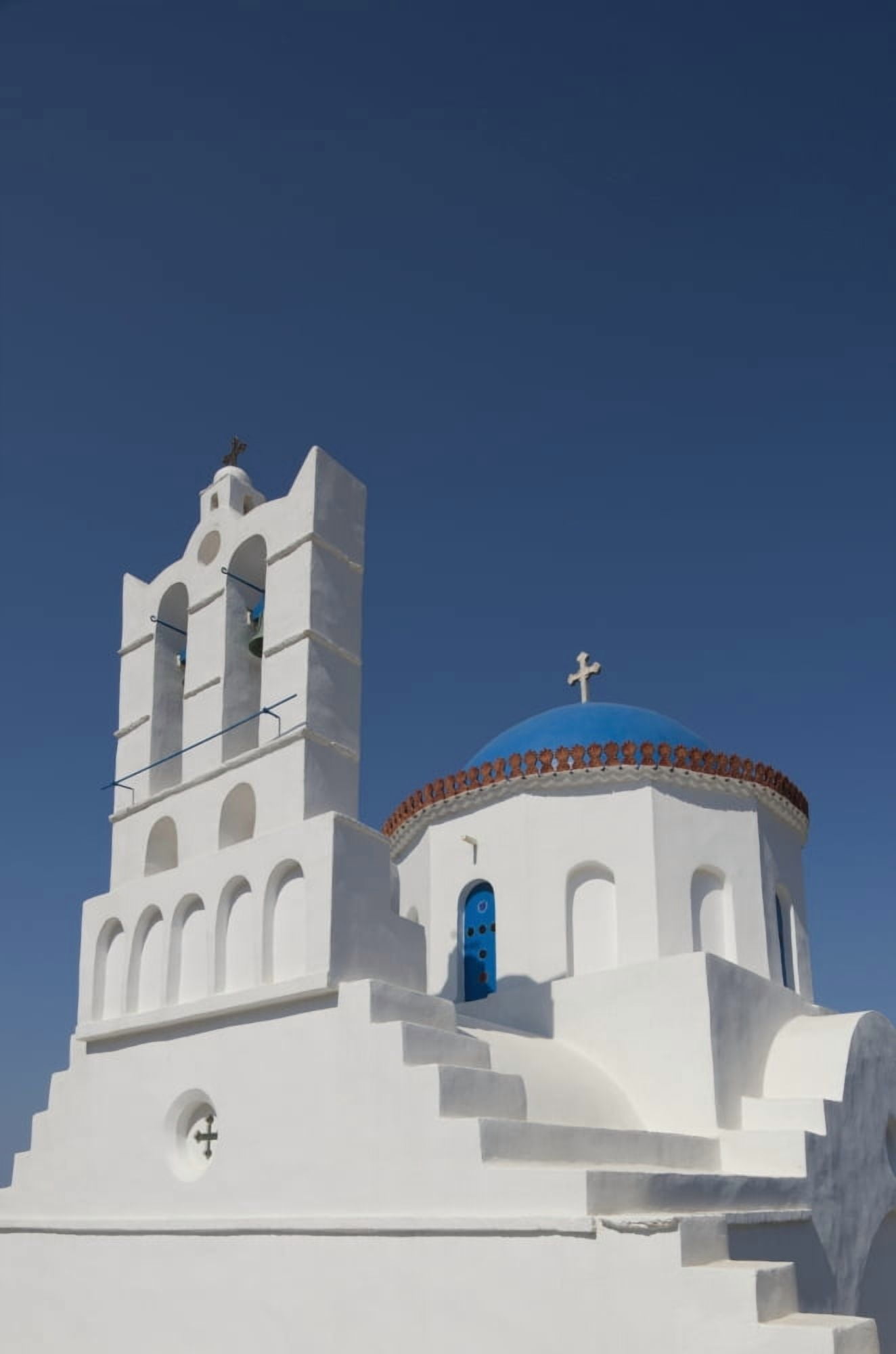 Posterazzi The church of Panayia Poulati Sifnos Cyclades Greek Islands Greece Canvas Art - Ellen Rooney Design Pics (24 x 38)