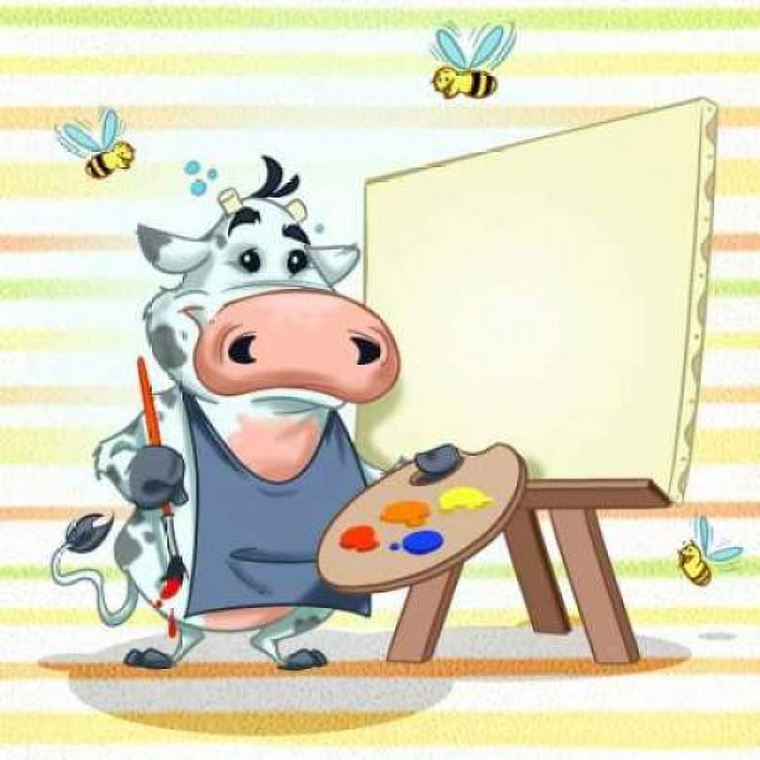 Posterazzi The cow painter Canvas Art - A - Perez Alvez (24 x 24)