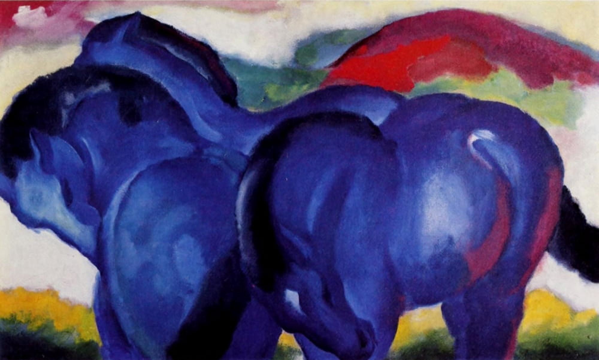 Posterazzi The small blue horses 1911 Canvas Art - Franz Marc (24 x 36)