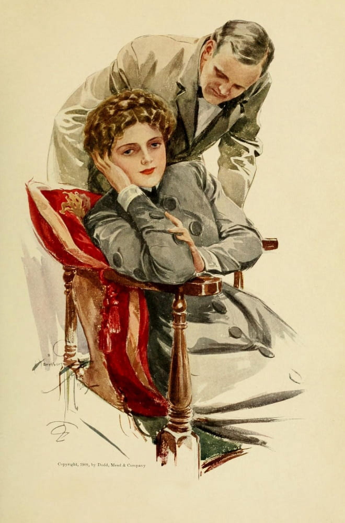Posterazzi Their Hearts Desire 1909 A merciless silence reigned Canvas Art - Harrison Fisher (24 x 36)