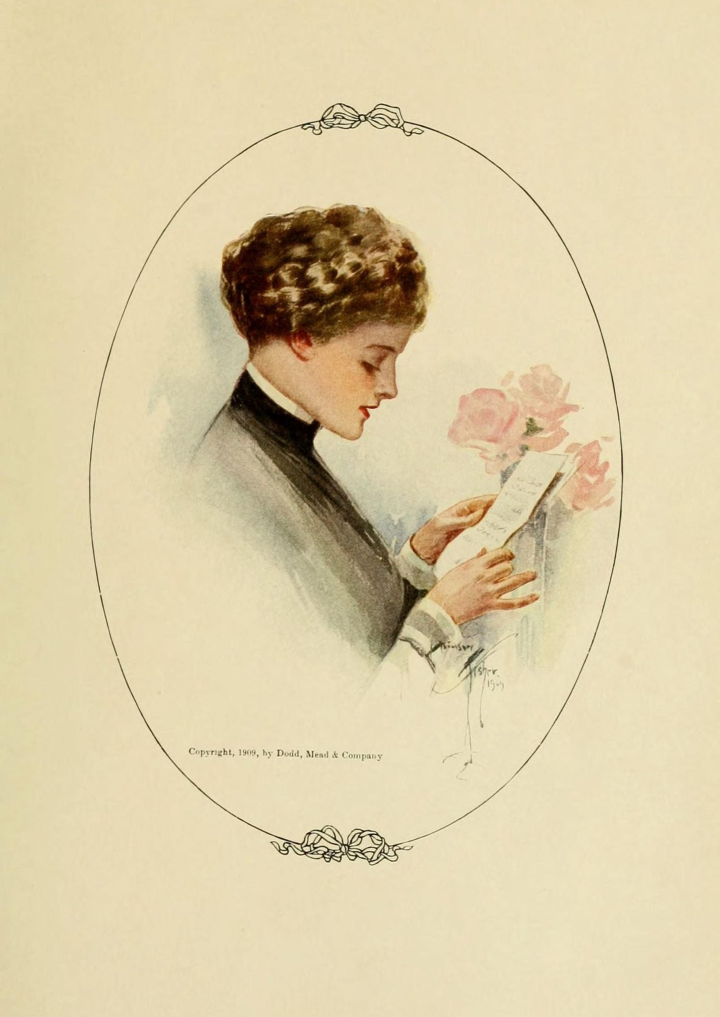 Posterazzi Their Hearts Desire 1909 Barbara Canvas Art - Harrison Fisher (24 x 36)