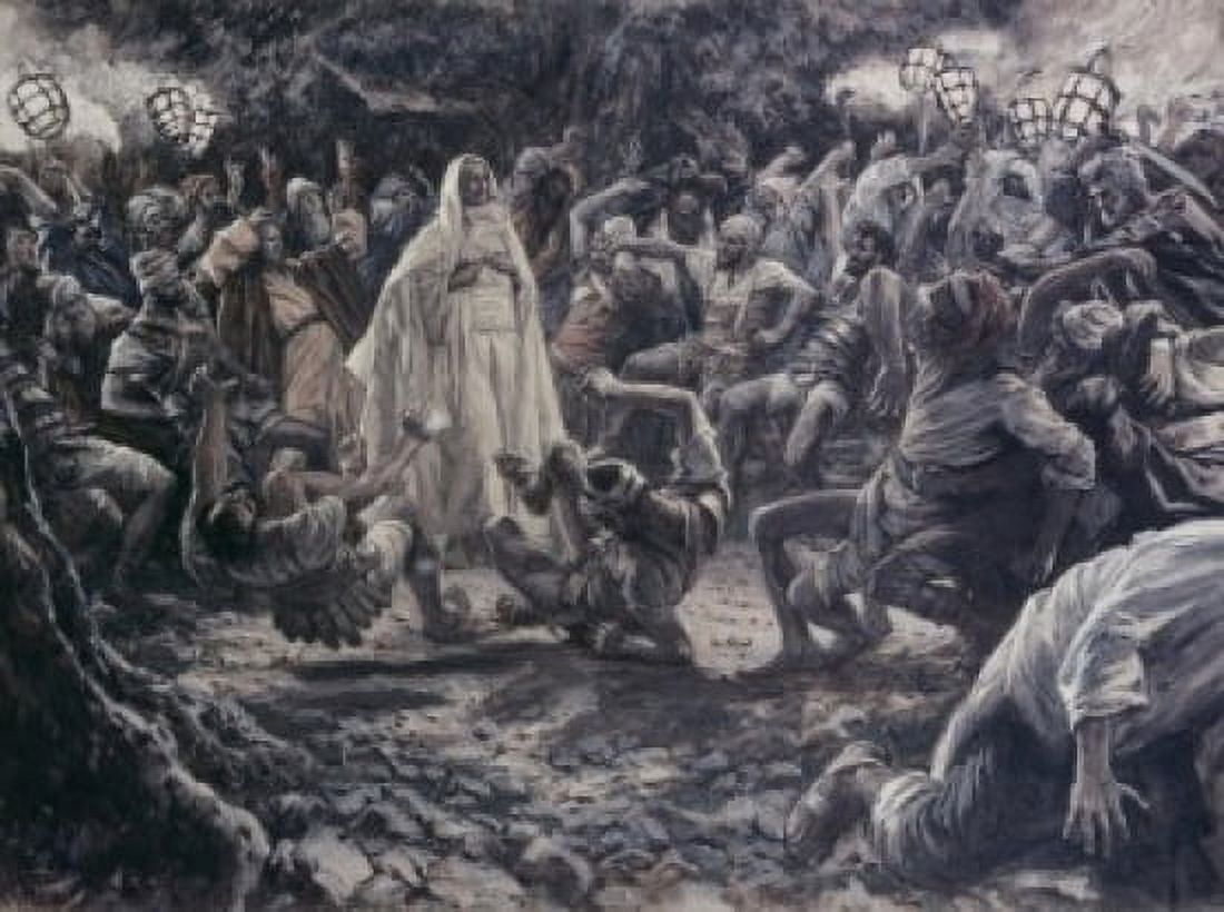 Posterazzi They Went Backward and Fell to the Ground James Tissot (1836-1902French) Canvas Art - James Tissot (24 x 36)