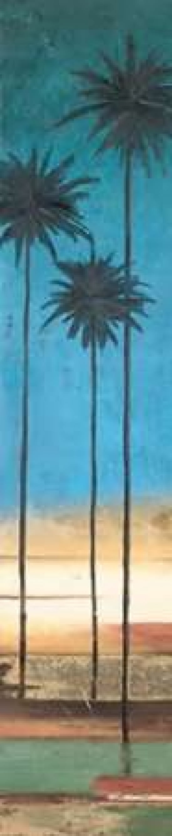 Posterazzi Thin Palms III - In Coastal Colors Canvas Art - Patricia Pinto (12 x 36)