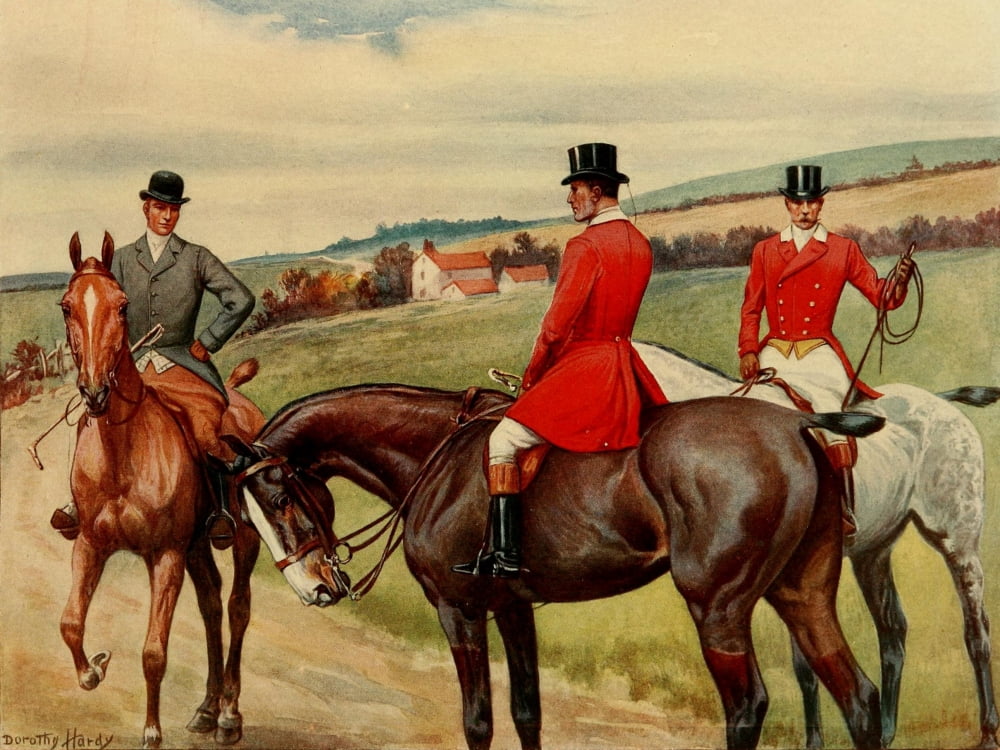 Posterazzi Thomas Hunting Diary 1906 Bridle roads bringing them Canvas Art - Dorothy Hardy (24 x 36)