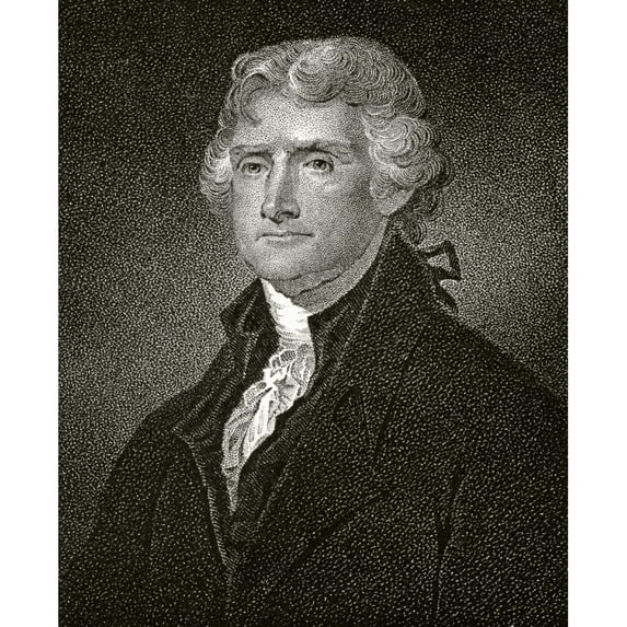 Posterazzi Thomas Jefferson 1743 To 1826 American Statesman & Founding Father A Signatory of Declaration of Independence 19th Century Engraving by J.B. Longacre From Portrait by Field After Stuart