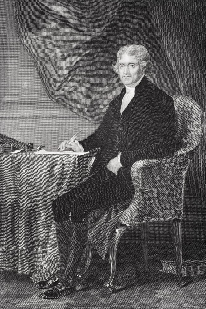 Posterazzi Thomas Jefferson 1743-1826 Third President Of The United States Primary Author Of Declaration Of Independence From Painting By Alonzo Chappel Canvas Art - Ken Welsh Design Pics (22 x 34)