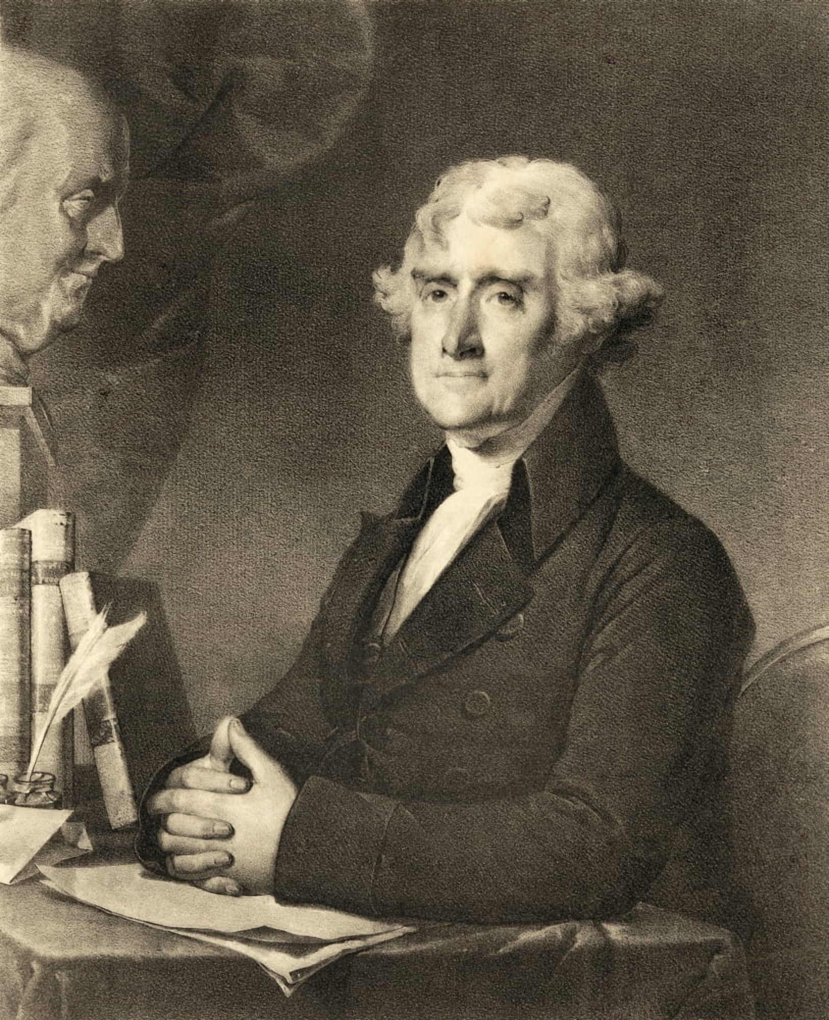 Posterazzi Thomas Jefferson1743 To 1826 Third President Of The United States And A Founding Father From A 19Th Century Engraving Canvas Art - Ken Welsh Design Pics (26 x 32)