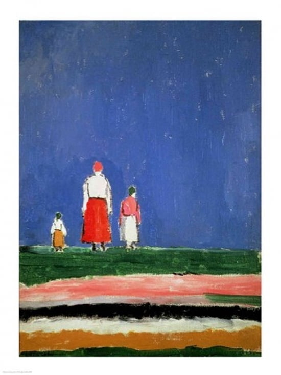 Posterazzi Three Figures Canvas Art - Kazimir Malevich (24 x 36)