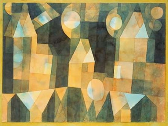 Posterazzi Three Houses and a Bridge Canvas Art - Paul Klee (22 x 28)