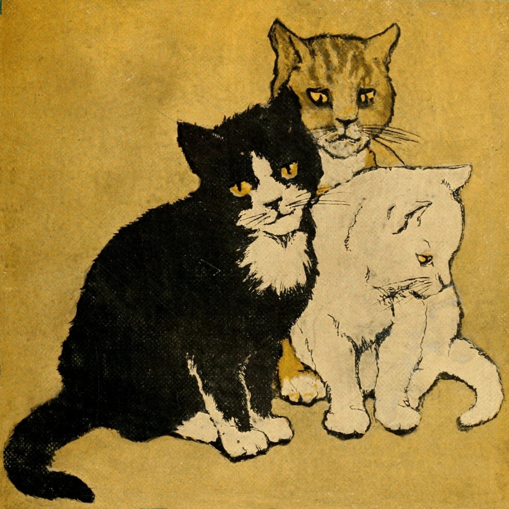 Posterazzi Three Little Kittens 1920 Jazbury Fluffy & Yowler Canvas Art - Katharine Pyle (24 x 36)
