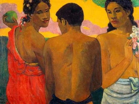 Posterazzi Three Tahitians Canvas Art - Paul Gauguin (22 x 28)