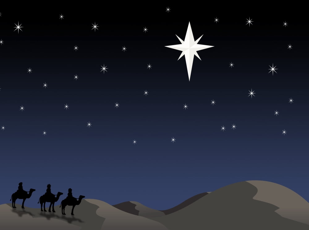 Posterazzi Three Wisemen Following Star Canvas Art - Daniel Sicolo Design Pics (34 x 26)