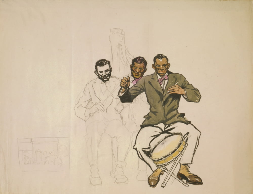 Posterazzi Three men in orchestra Canvas Art - Edward Penfield (24 x 36)