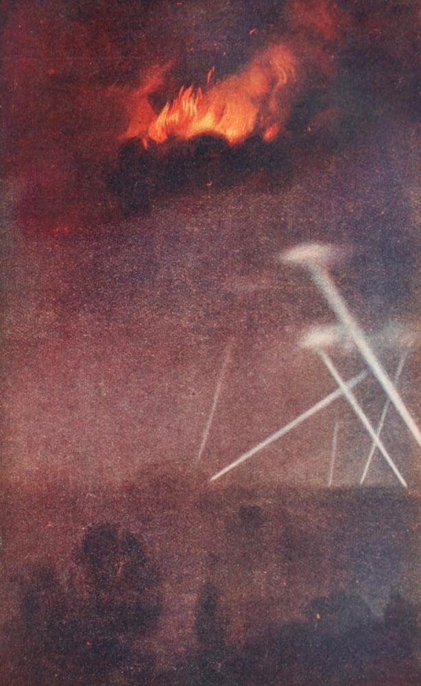Posterazzi Thrilling Deeds of British Airmen 1917 Destruction of Zeppelin Canvas Art - W Hunt (24 x 36)