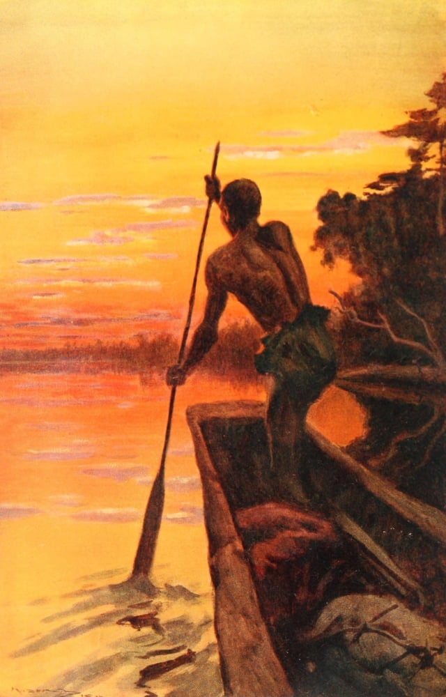 Posterazzi Through Central Africa 1915 Sunset on the Aruwimi Canvas Art - Unknown (24 x 36)