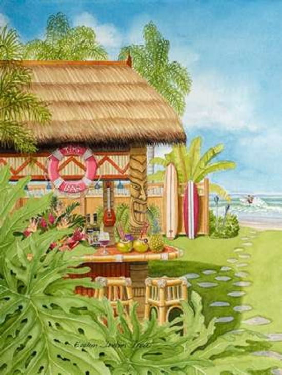 Posterazzi Tiki Bar Canvas Art - Evelyn Jenkins Drew (18 x 24)