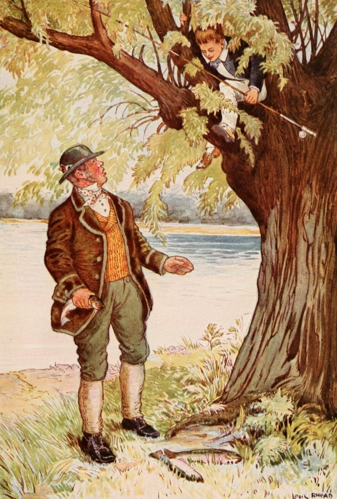 Posterazzi Tom Browns School Days 1896 Fishing Canvas Art - Louis Rhead (24 x 36)