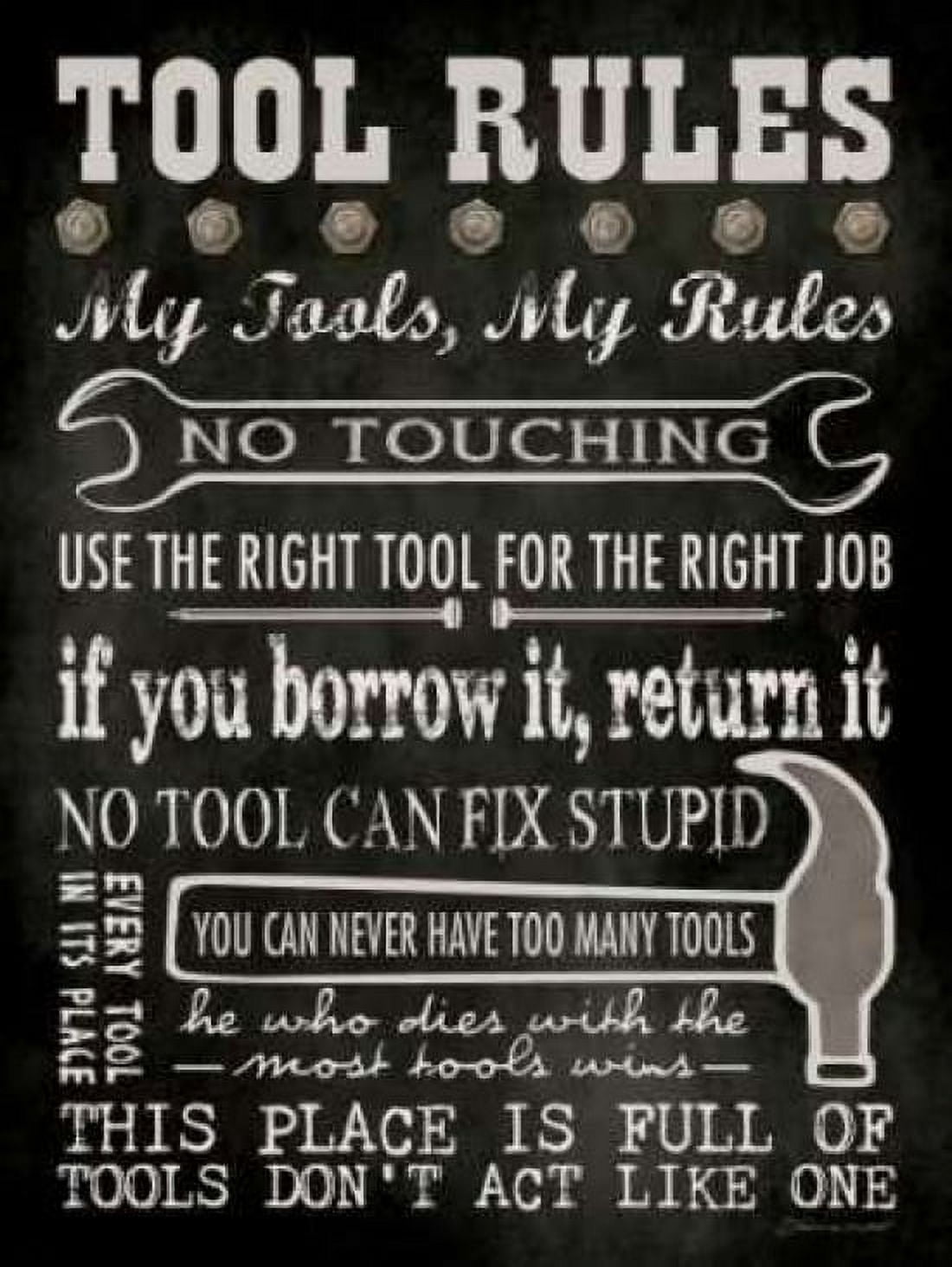 Posterazzi Tool Rules - Black Canvas Art - Stephanie Marrott (18 x 24)