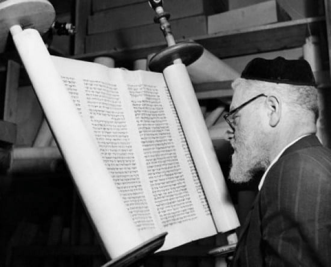 Posterazzi Torah scribe reading the torah Canvas Art - (24 x 36)