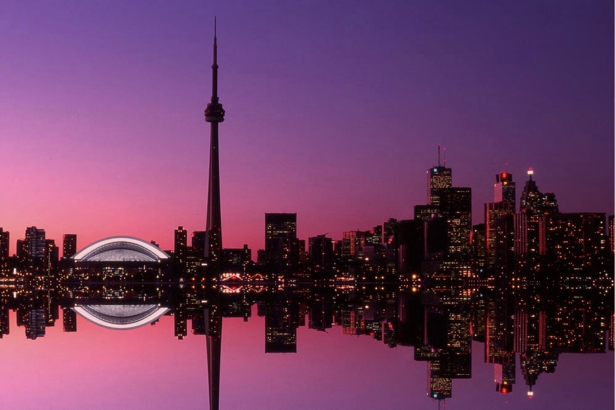 Posterazzi Toronto Skyline At Sunset Toronto Ontario Canvas Art - Alan Marsh Design Pics (36 x 24)
