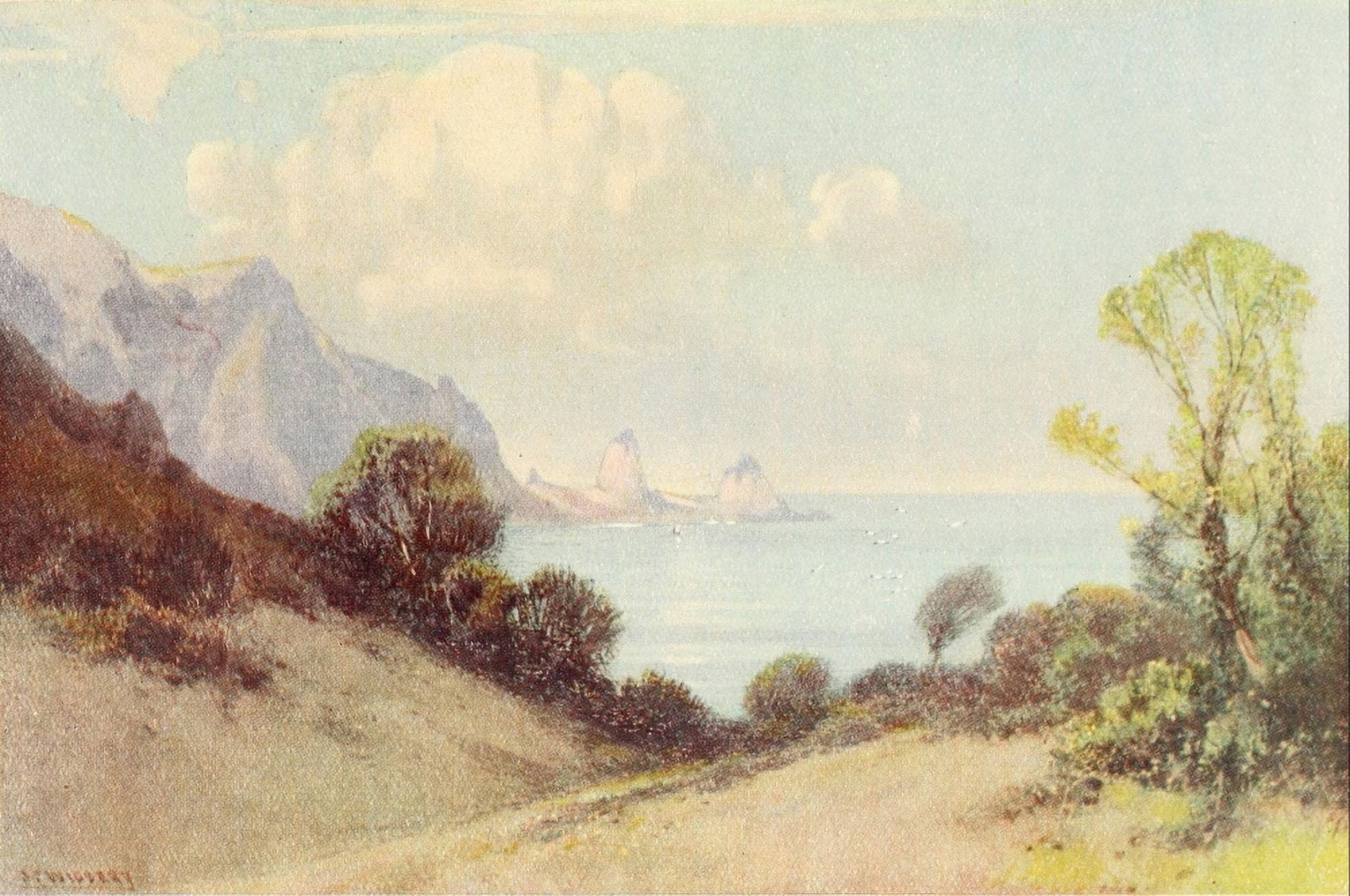 Posterazzi Torquay 1920 Ansteys Cove Canvas Art - Frederick J Widgery (24 x 36)
