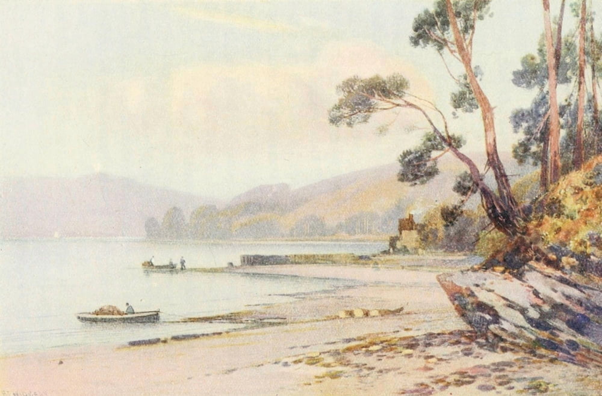 Posterazzi Torquay 1920 Dart near Dittisham Canvas Art - Frederick J Widgery (24 x 36)