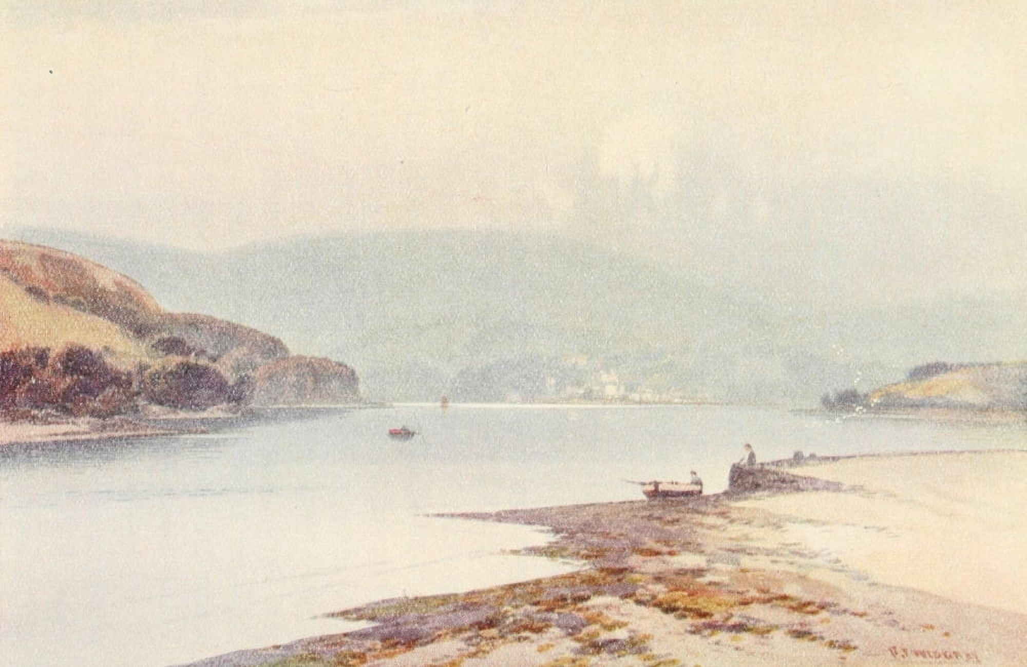 Posterazzi Torquay 1920 Dittisham on the Dart Canvas Art - Frederick J Widgery (24 x 36)