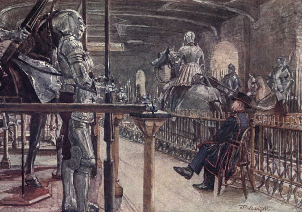 Posterazzi Tower of London 1908 Armoury White Tower Canvas Art - John Fulleylove (24 x 36)