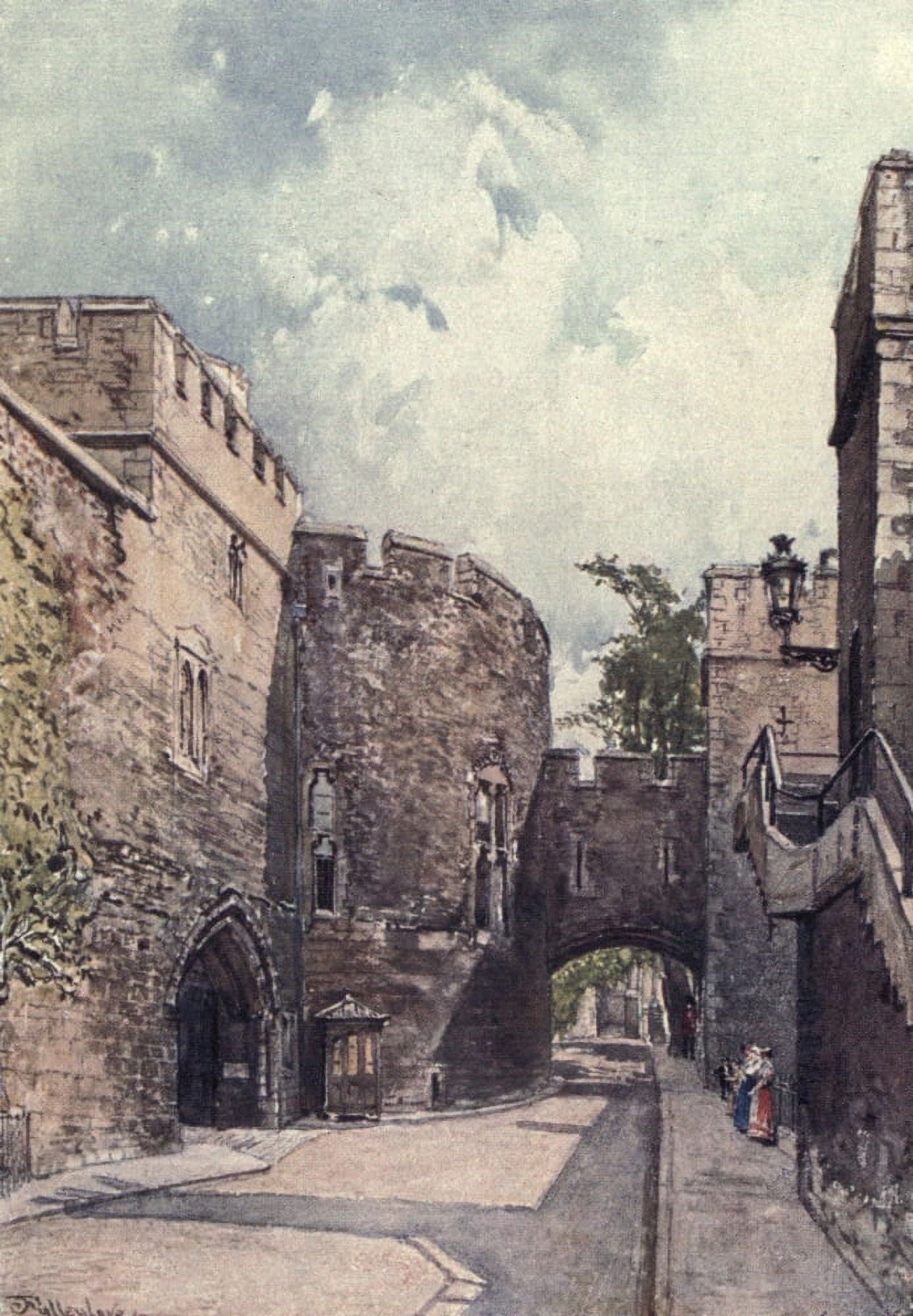 Posterazzi Tower of London 1908 Bloody Tower & Jewel House Canvas Art - John Fulleylove (24 x 36)