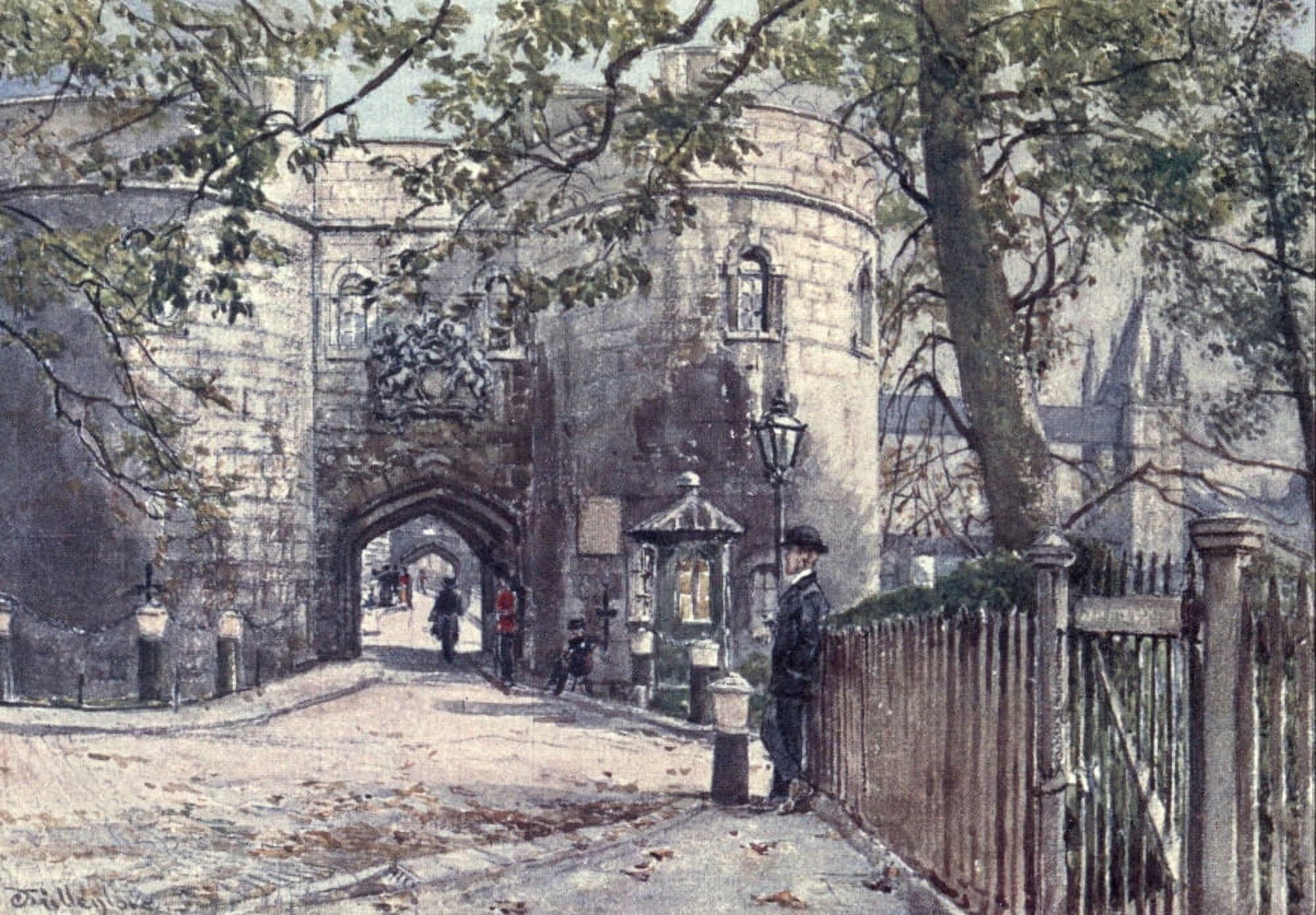 Posterazzi Tower of London 1908 Gateway Canvas Art - John Fulleylove (24 x 36)
