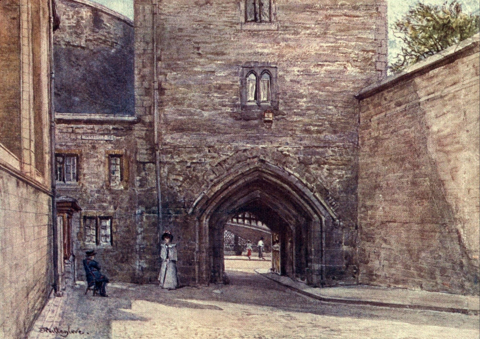Posterazzi Tower of London 1908 Gateway of Bloody Tower Canvas Art - John Fulleylove (24 x 36)