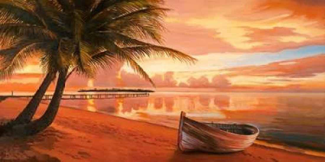 Posterazzi Tramonto ai tropici Canvas Art - Adriano Galasso (24 x 48)