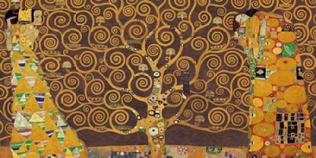 Posterazzi Tree of Life-Brown Canvas Art - Gustav Klimt (24 x 48)