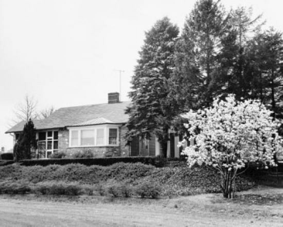 Posterazzi Trees in front of a house Canvas Art -  (24 x 36)