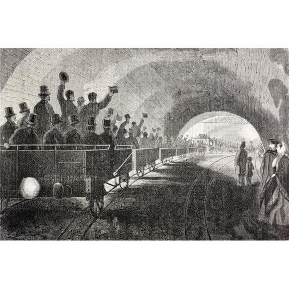 Posterazzi  Trial Run of Train In London Underground In 1862 From El Museo Universal Published Madrid 1862 Poster Print