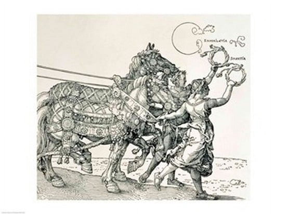 Posterazzi Triumphal Chariot of Emperor Maximilian I of Germany detail of the horse teams Canvas Art - Albrecht Durer (36 x 24)