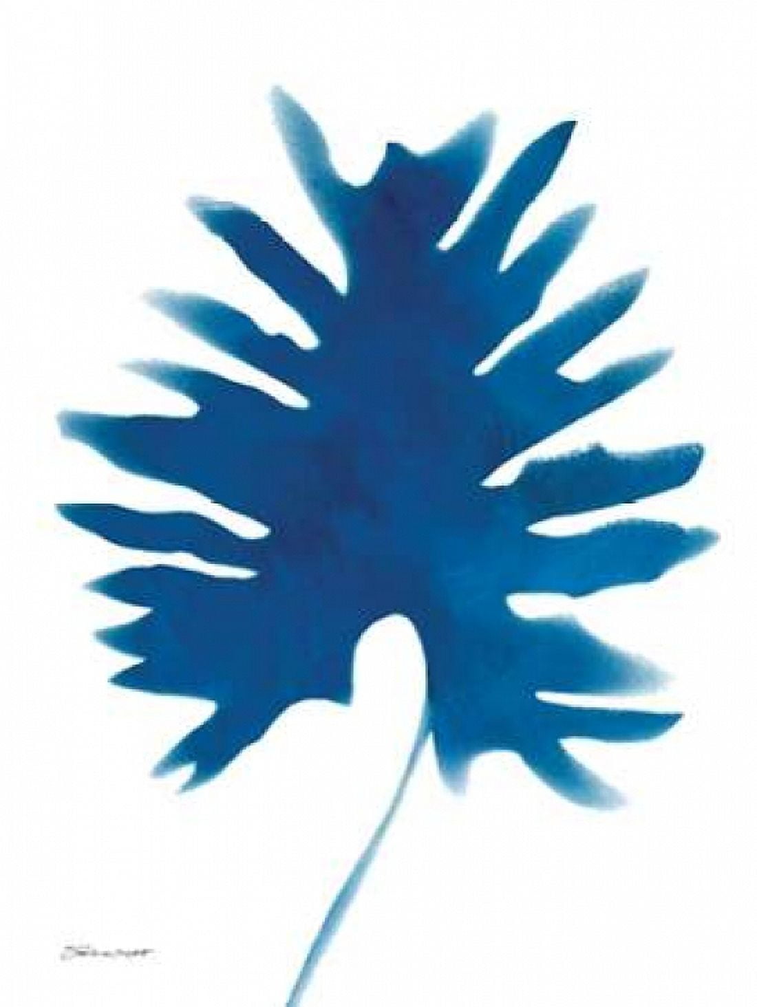 Posterazzi Tropical Leaf in Blue Canvas Art - Stephanie Marrott (18 x 24)