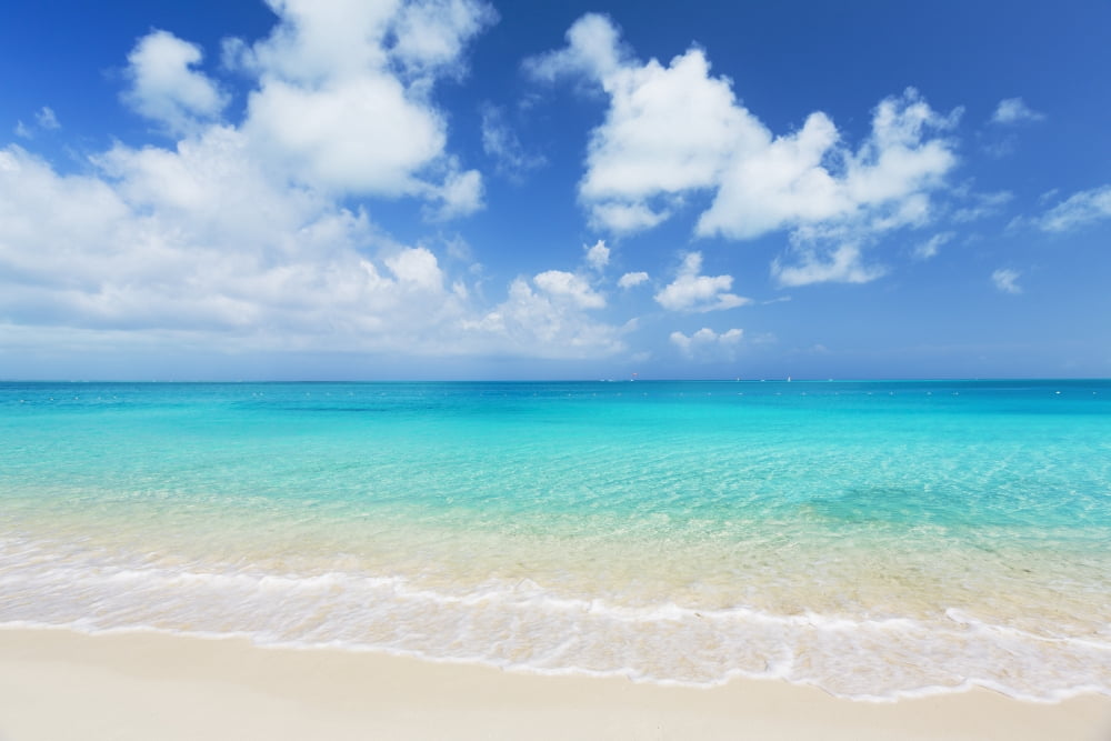 Posterazzi Tropical White Sand Beach and Sea In the Turks and Caicos Islands Canvas Art - Design Pics Vibe Design Pics (34 x 22)