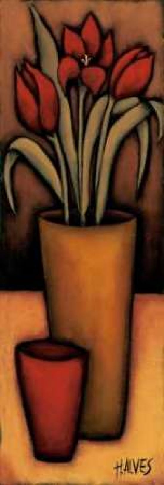 Posterazzi Tulipas Vermelhas Canvas Art - H Alves (12 x 36)