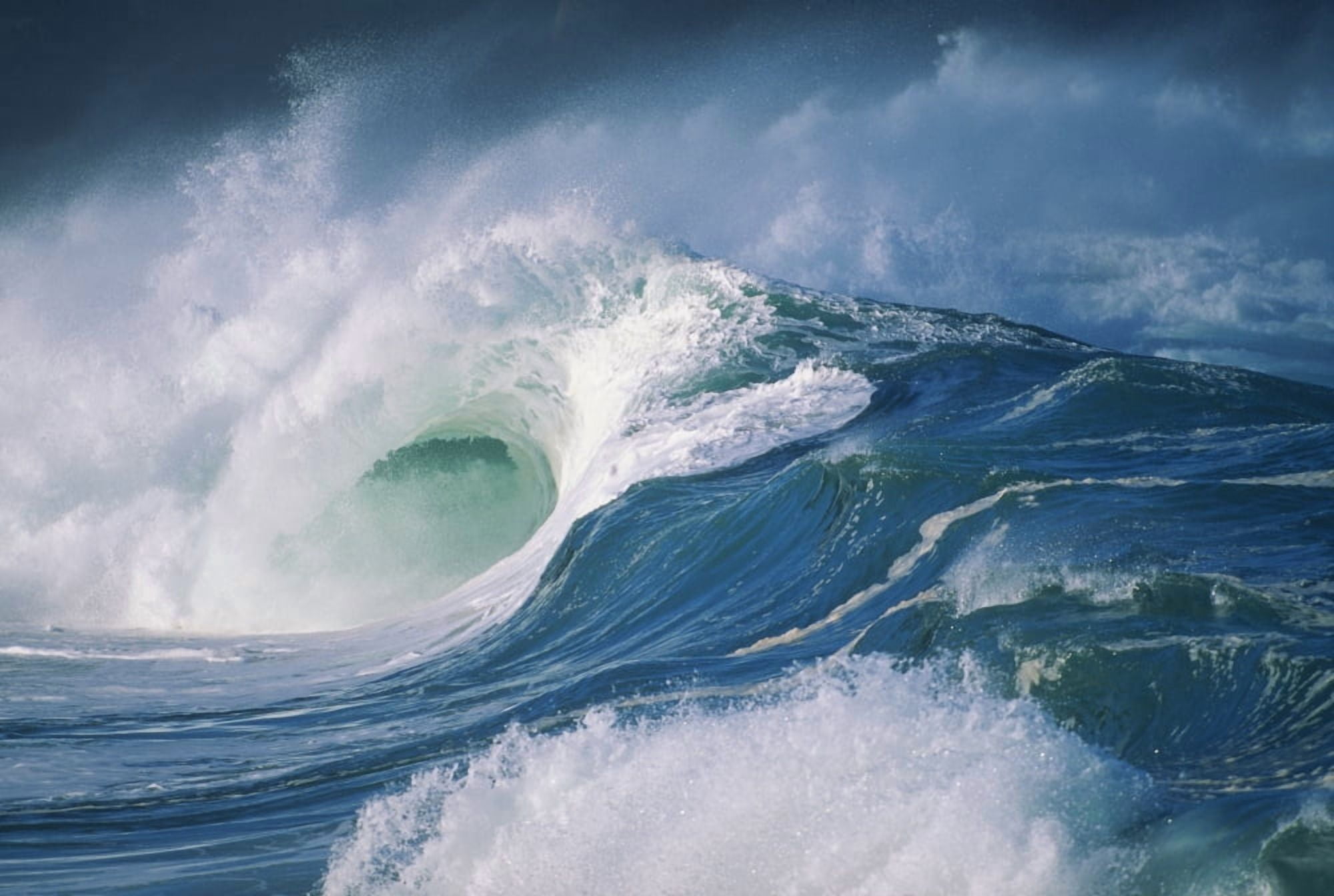 Posterazzi Turbulent Shorebreak Waves With Whitewash Canvas Art - Vince Cavataio Design Pics (38 x 24)