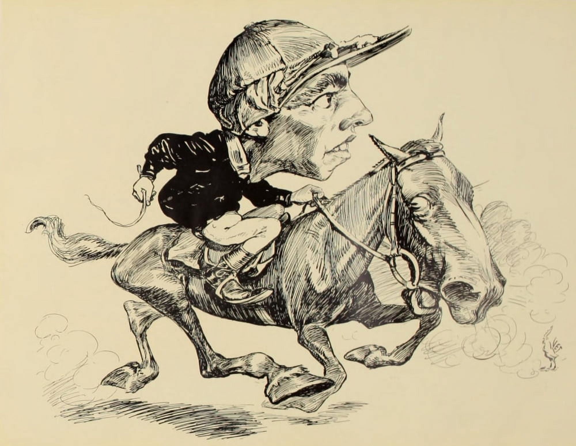 Posterazzi Turf in Caricature 1900 Burns Canvas Art - Jesse Sylvester (1875-1966 Anderson (24 x 36)
